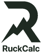 RuckCalc — stylized R with mountain peak above the RuckCalc wordmark